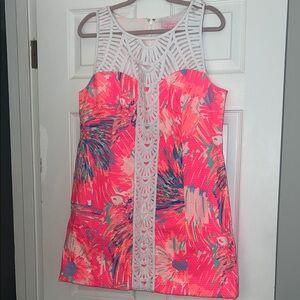 Lilly Pulitzer Pink and Blue Sleeveless Midi Dress